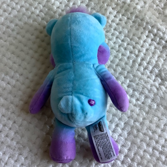 CARE BEAR Blue Purple Dream Bright Plush Bear w Rainbow Stuffed Animal Toy - Picture 4 of 12